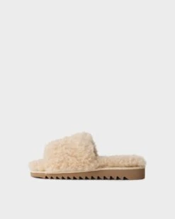 Rag & Bone Eira Sandal - Faux Fur For Sale Ivory
