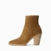 Rag & Bone Axel Zip Up Boot - Suede For Sale Golden Brown Suede