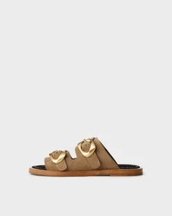 Rag & Bone Trinity Slide - Suede For Women Cigar Suede