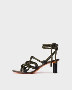 Rag & Bone Infinity Tie Sandal - Linen And Nylon For Women Olive Night