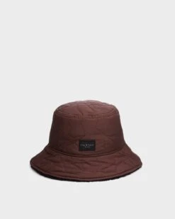 Rag & Bone Addison Reversible Bucket Hat For Sale Matter Brown Sherpa