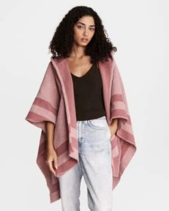 Rag & Bone Reversible Rogue Hoodie Poncho For Women Olive