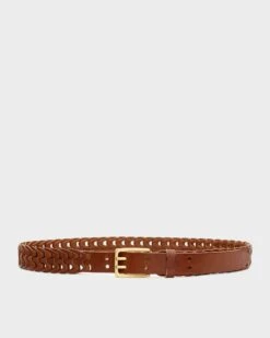Rag & Bone Mini Woven Belt For Women Cigar