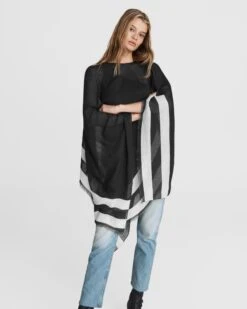 Rag & Bone Hera Linen Beach Wrap For Women Black
